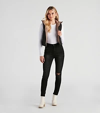 Stylish Puff Reversible Crop Vest