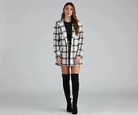 Pretty And Posh Plaid Coat