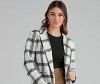 Pretty And Posh Plaid Coat