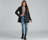 Pretty And Posh Plaid Coat