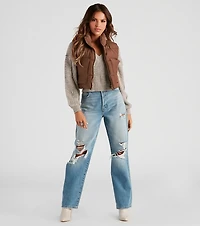 Small Town Girl Puffer Crop Vest