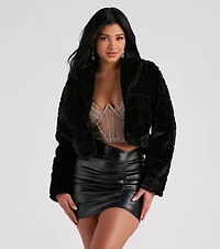 A Fabulous Vibe Faux Fur Crop Jacket