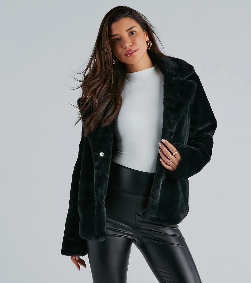 So Fur It Faux Collared Jacket