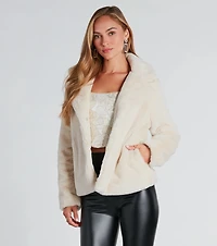 So Fur It Faux Collared Jacket