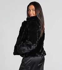 Top Trendsetter Textured Faux Fur Coat