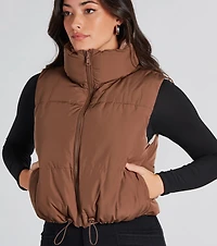 Mood Reversed Crop Puffer Vest