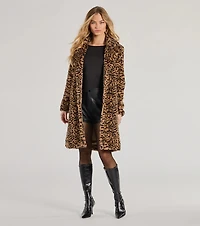 Fabulous Flair Leopard Faux Fur Trench Coat
