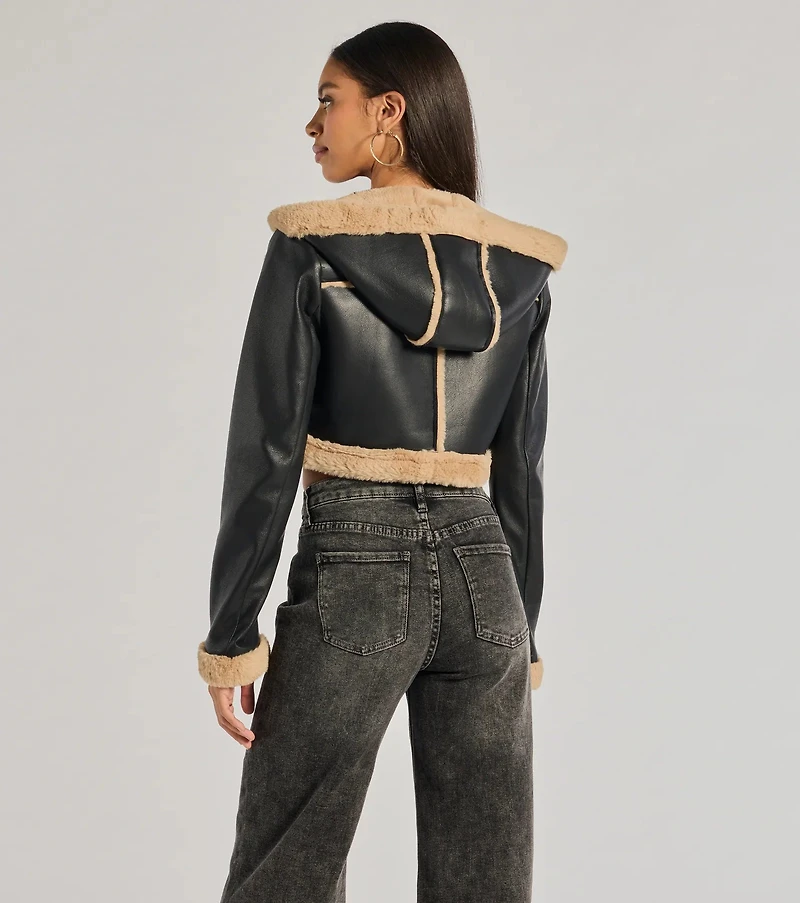 Runway Ready Convertible Faux Leather Trench Coat
