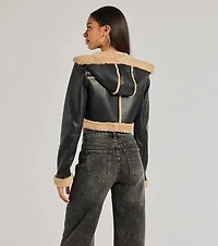 Runway Ready Convertible Faux Leather Trench Coat