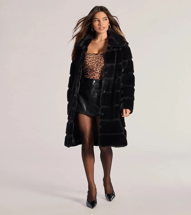 Timeless Glam Faux Fur Trench Coat
