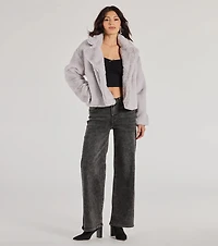 Diva Chic Cropped Faux Fur Jacket