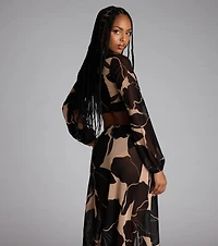 Resort Calling Mesh Tie Front Top