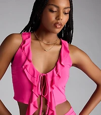 Ruffle Me Up Crop Top