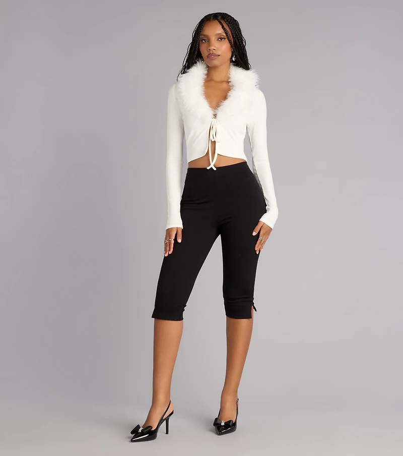 Soft Little Drama Removable Faux Fur Cardigan