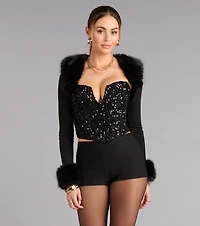 Luxe Affair Removable Faux Fur Bolero