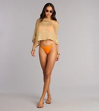 Island Luxe Metallic Knit Poncho