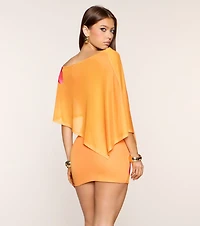 Vacation Calling Floral Mesh Poncho