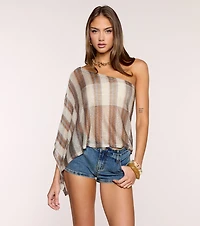 Warm Breeze One Shoulder Poncho
