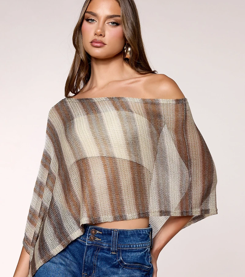 Warm Breeze One Shoulder Poncho