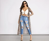 Snake Long Sleeve Mesh Duster