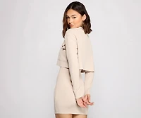 Casually Chic Ribbed Knit Cropped Jacket