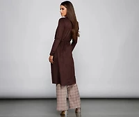 On The Town Suede Trench