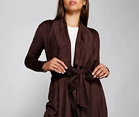 On The Town Suede Trench