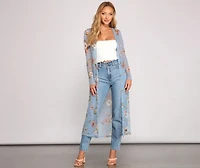 Fresh And Flirty Floral Mesh Duster