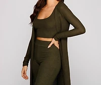 Trendy Textures Long Sleeve Duster