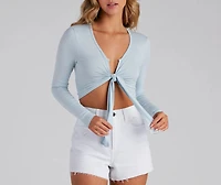 Playing For Keeps Tie-Front Top