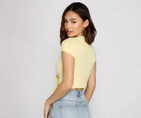 Casual And Effortless Tie-Front Top