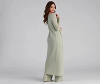 Trendy Textures Long Sleeve Duster