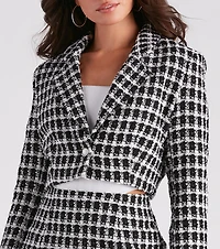 As If Moment Tweed Crop Blazer