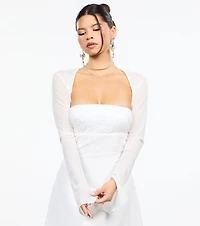 Sheer Mesh Flared Sleeve Bolero