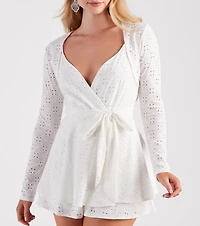 Adorably Stylish Eyelet Knit Bolero