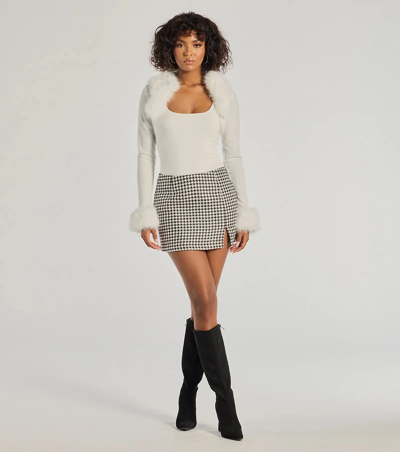 Exclusive Chic Removable Faux Fur Long Sleeve Bolero
