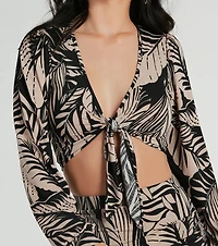 Tropical Day Dream Tie-Front Crop Top