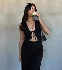 Adorable Entrance Tie-Front Ponte Vest