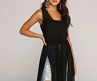 Stylishly Sheer Mesh Duster