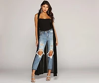 Stylishly Sheer Mesh Duster