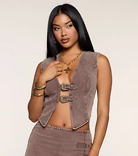 Western Ways Studded Denim Vest