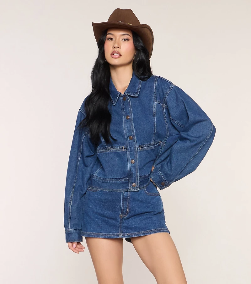 Cool Girl Attitude Denim Trucker Jacket