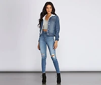Fleece On Fleek Denim Jacket