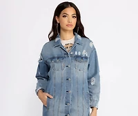 Total Babe Status Long Denim Jacket