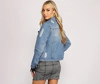 Stylish And Distressed Denim Jacket