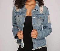 Casual Everyday Distressed Denim Jacket