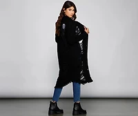 Distressed Deets Longline Denim Jacket