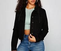 Blue Jeans Baby Denim Hooded Trucker Jacket