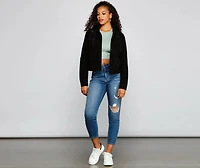 Blue Jeans Baby Denim Hooded Trucker Jacket
