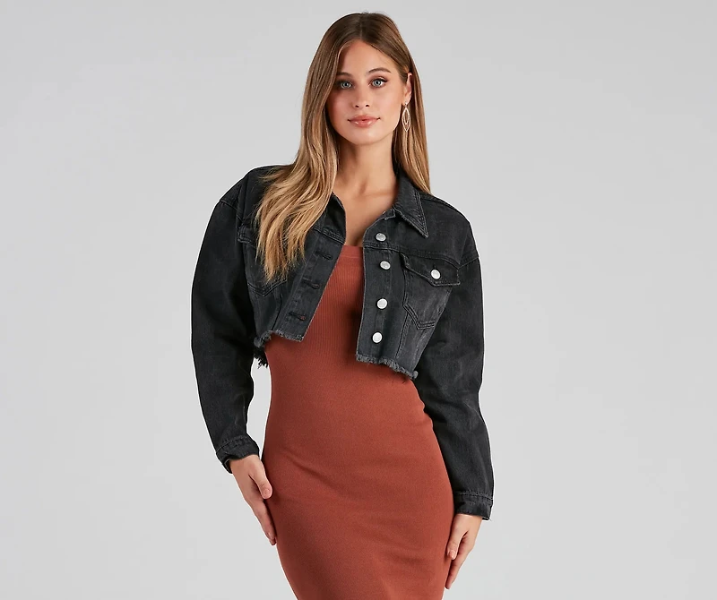 Road Trucker Frayed Denim Jacket